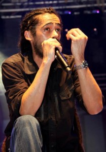 Damian 'Junior Gong' Marley sings to the St. Maarten Crowd