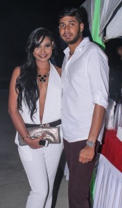 The duo poses at the chic Soca music-filled soiree