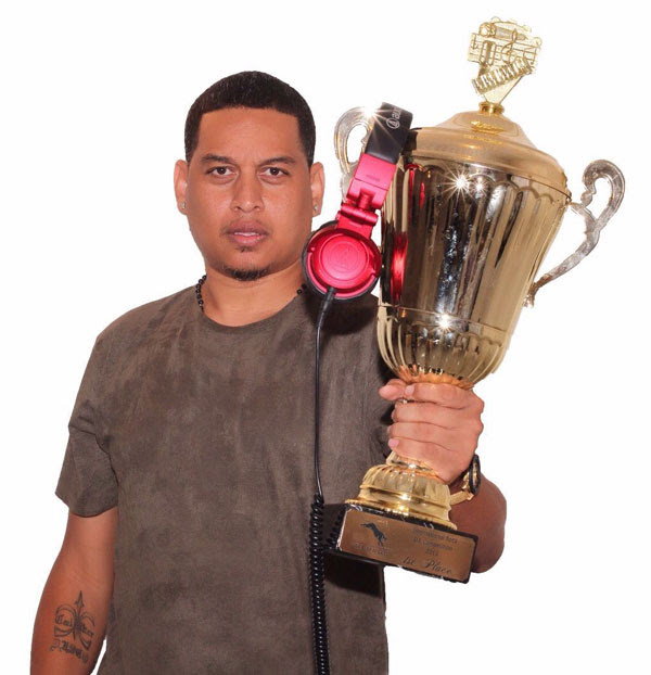 Derek Pereira aka X-Caliber Sound winning 1st place in the 2016 International Soca DJ Competition, held in Trinidad on January 30, 2016.