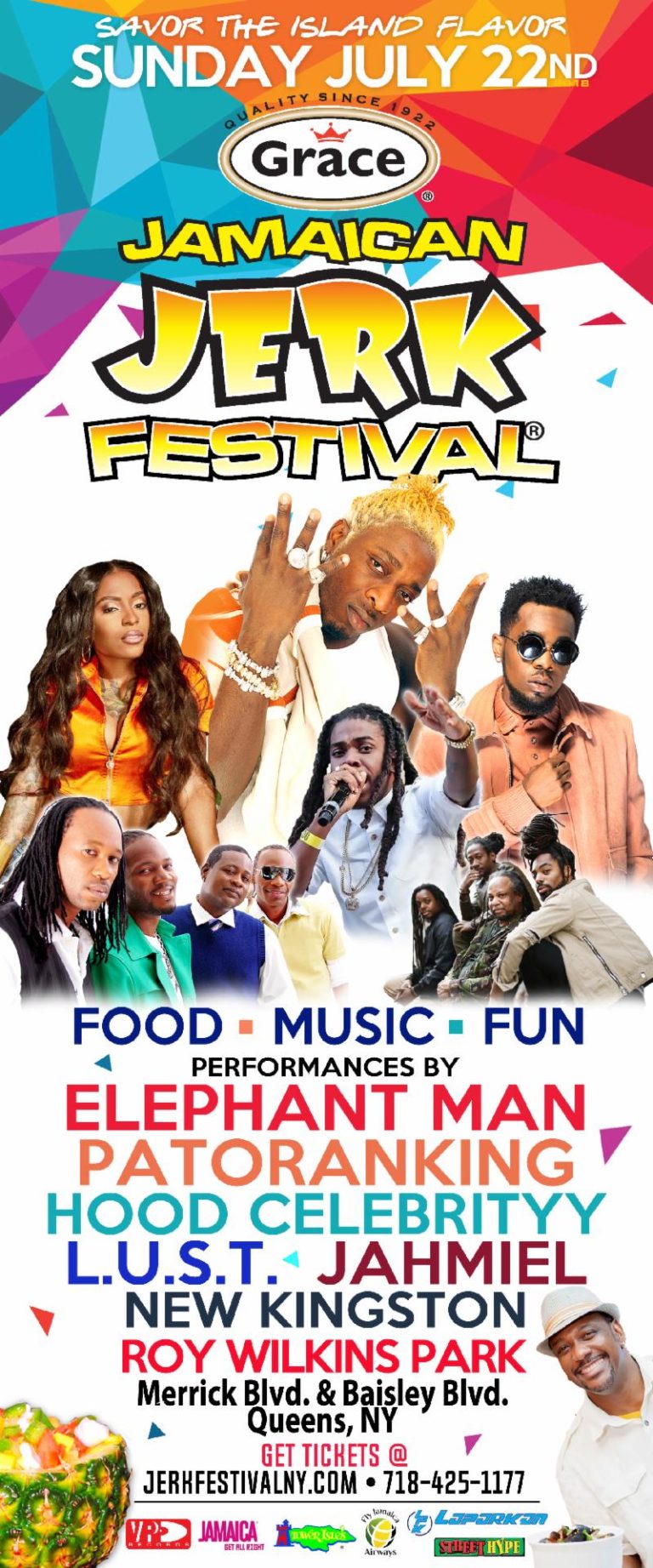 EIGHTH STAGING OF GRACE JAMAICAN JERK FESTIVAL HITS NEW YORK JULY 22nd